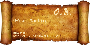 Ofner Martin névjegykártya